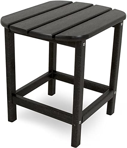 POLYWOOD SBT18BL South Beach 18" Outdoor Side Table, Black