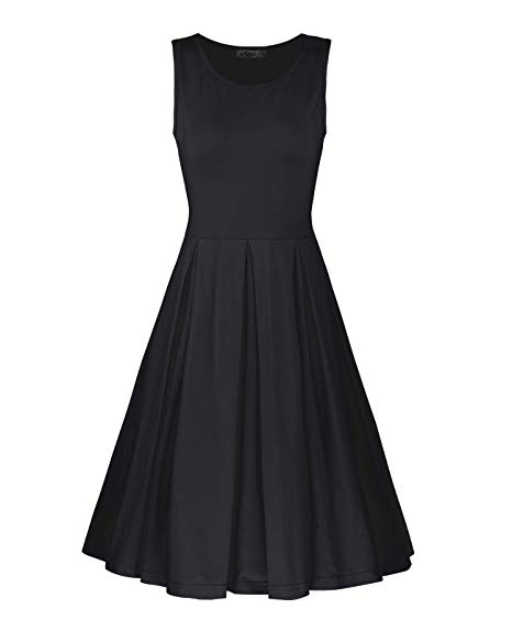 STYLEWORD Women's Sleeveless Casual Cotton Flare Dress