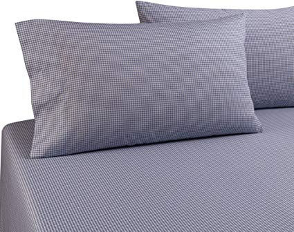 DELANNA Pillowcases, 100% Cotton Percale Weave Standard Size 20" x 30" Includes 2 Pillowcases Crisp, Comfortable, Breathable, Soft and Durable (Standard, Serenity Blue Gingham)