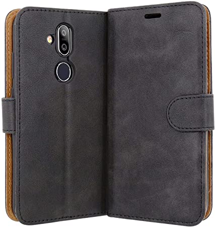 Case Collection Premium Leather Folio Cover for Nokia 8.1 Case (6.18") Magnetic Closure Full Protection Book Design Wallet Flip with [Card Slots] and [Kickstand] for Nokia 8.1 Phone Case