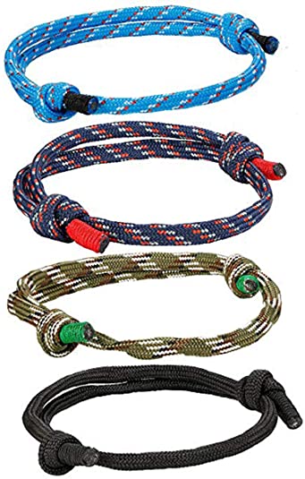 FIBO STEEL 4 Pcs Braided Nautical Bracelets for Men Handmade Navy Rope String Cool Bracelet Adjustable
