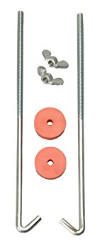 Road Power 966-8 J Hook Battery Hold down bolts, 2-Pack, Chrome, 8-Inch