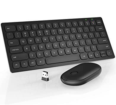 Wireless Keyboard, TedGem 2.4GHz Mini Keyboard and Mouse, Computer Keyboard Cordless Keyboard with Silent Mouse, USB Keyboard for Laptop/PC/Mac/Desktop/Chrome(Black)