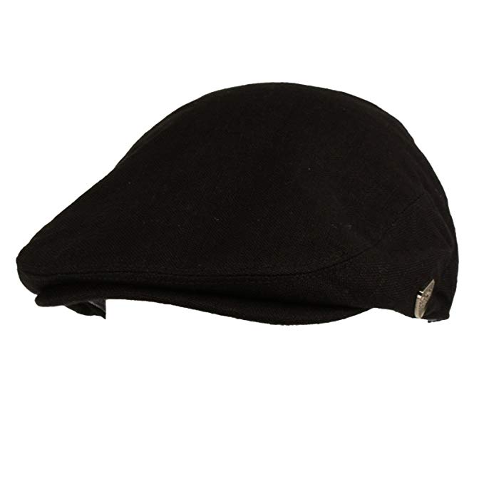 Men's Summer 100% Linen Front Snap Flat Golf Ivy Driving Cap Hat