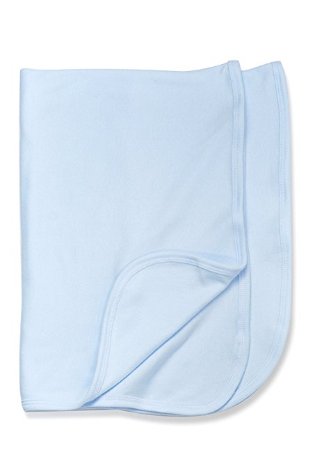 Newborn Baby Blanket Soft Cotton Receiving Swaddling, Blue by Baby Jay