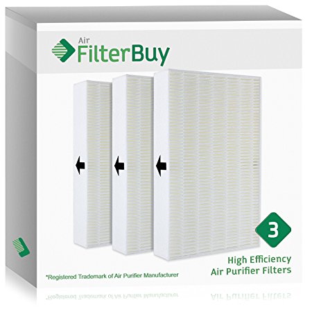 3 - FilterBuy Honeywell R Filters, HRF-R3 HEPA Replacementt Filters. Designed by FilterBuy to fit Honeywell HPA-090 Series, HPA-100 Series, HPA200 Series & HPA300 Series Air Cleaning Systems.