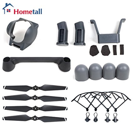 For DJI Mavic Pro, Hometall 6PCS Accessories Kit with Quick Release Propeller Prop Guards Landing Gear Lens Hood Remote Controller Joystick Protector Silicone Motor Protector Cap
