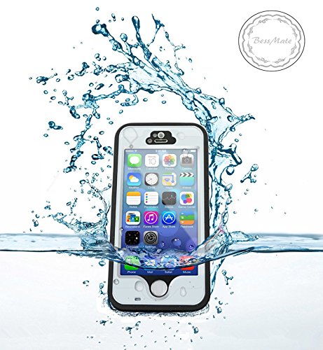 iPhone 5S Waterproof Case, Bessmate IP 68 Waterproof, Dustproof, Snowproof, Shockproof Protrctive Carrying Cover Cases with Fingerprint Recognition Touch ID for iPhone 5S (White)