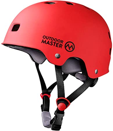 OutdoorMaster Skateboard Cycling Helmet - ASTM & CPSC Certified Two Removable Liners Ventilation Multi-Sport Scooter Roller Skate Inline Skating Rollerblading for Kids, Youth & Adults