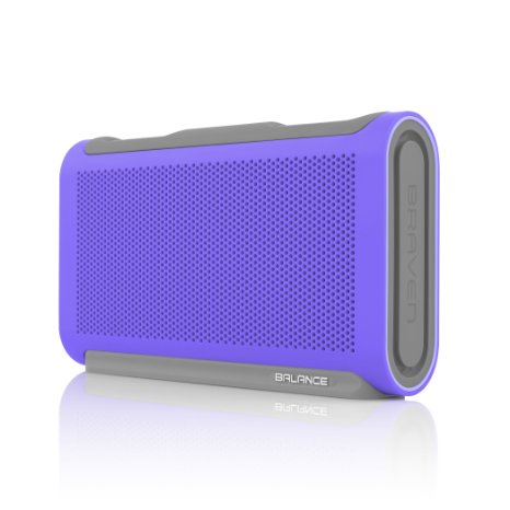 BRAVEN BALANCE Portable Wireless Bluetooth Speaker [18 Hour Playtime][Waterproof] Built-In 4000 mAh Power Bank - Retail Packaging - Purple