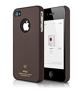 elago S4 Slim Fit Case for AT&T and Verizon iPhone 4 (Soft Feeling) - SF Chocolate   Logo Protection Film included