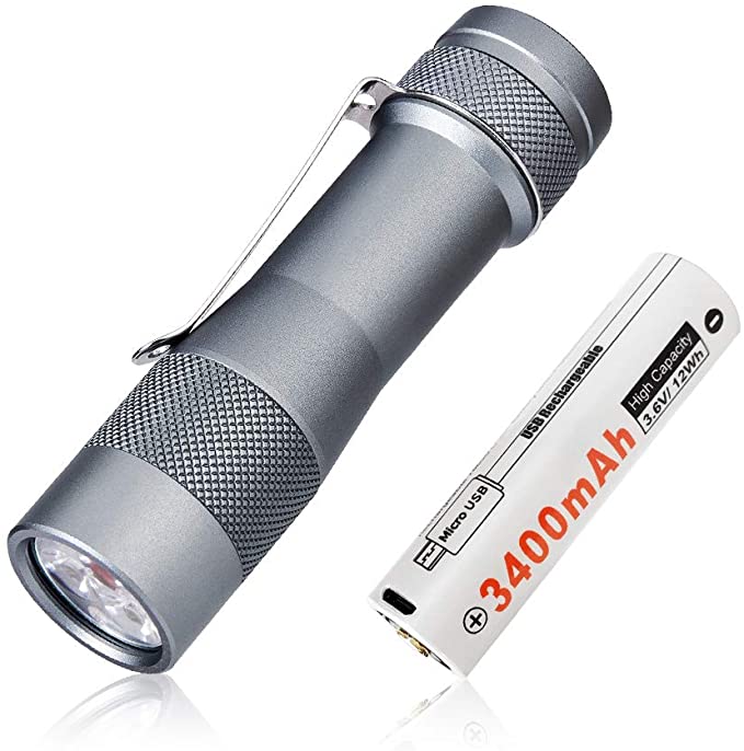Super-Bright LED Flashlight Rechargeable - Lumintop FW3E 2800LM High Lumens 3 SST20 LED Torch, IP68 Waterproof, Portable EDC Flashlight with USB Charging Port 18650 Battery for Outdoor Hiking