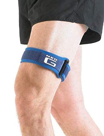 Neo G ITB Band for Knee -Strap For Jumpers Knee, Tendonitis, Joint Pain, Tendon Overuse, Basketball, Running, Soccer, Tennis - Adjustable Compression Support - Class 1 Medical Device - One Size - Blue