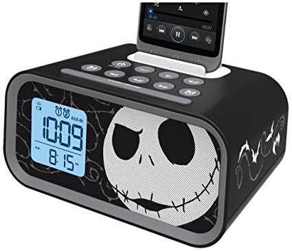 Nightmare Before Christmas Jack Skellington Dual Alarm Clock Speaker System, DJ-M23