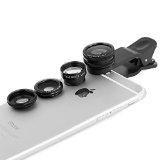 Apexel 180 Degrees Fisheye  065x Wide Angle  10x Macro  2x Extender 4-in-1 Lens Kit for Cell Phones