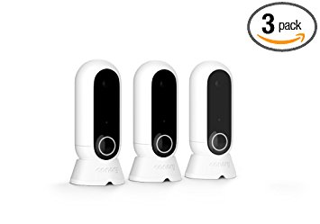 Canary Flex Indoor Outdoor HD Security Camera, Weatherproof, Wire-free or Plug In, Works with Alexa, Motion / Person Alerts for Front Porch / Nursery / Backyard  - White - 3 Pack