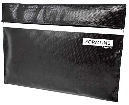 Formline Supply Fireproof Waterproof Document Bag - 15 x 11 inch Fire and Water Resistant Envelope w/Large Wide Opening