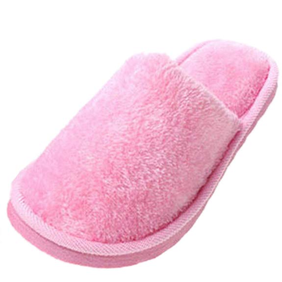 Qianle Men and Women Solid Candy Color Soft Super Indoor Winter Warm Slippers Inddoor Home House Shoes