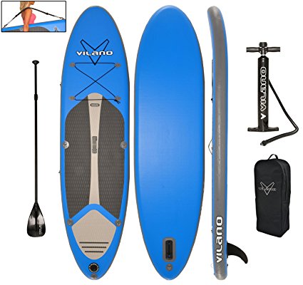 Vilano Navigator 10' (6" Thick) Inflatable SUP Stand Up Paddle Board Package