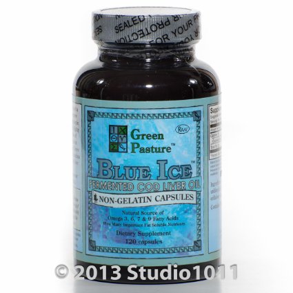 BLUE ICE Fermented Cod Liver Oil (120 capsules) *No Customs Fees or Delays* (Non-Flavoured)