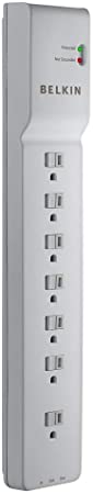 Belkin 7-Outlet Power Strip Surge Protector, 12ft Cord - Ideal for Computers, Home Theatre, Appliances, Office Equipment (2,320 Joules)