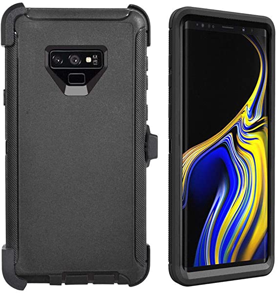 Defender Case for Samsung Galaxy Note 9,[NO Screen Protector][Heavy Duty][Drop Protection] Tough Rugged TPU Hybrid Hard Shell Case for Galaxy Note 9 (Black)