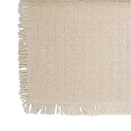 70 Inch Round Mountain Woven Homespun Tablecloth 100% USA Cotton, Solid Natural
