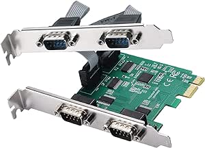 MZHOU PCI-Express PCIe Expansion Card - 1X Serial COM interfaces - COM Port RS232 Interface - Adapter Converter Card, RS-232 Module with 4 Connections, 18-pin