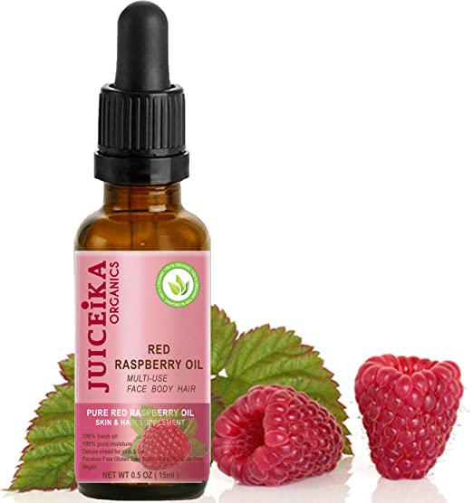 ORGANIC RED RASPBERRY OIL 100% PURE. 100% Pure Moisture. Skin & Hair Supplement. “ The best Vitamin E, Omega-3, 6, 9 skin care oil for all skin types – youth and endless beauty.” 0.5 fl.oz -15 ml by Juiceika Organic