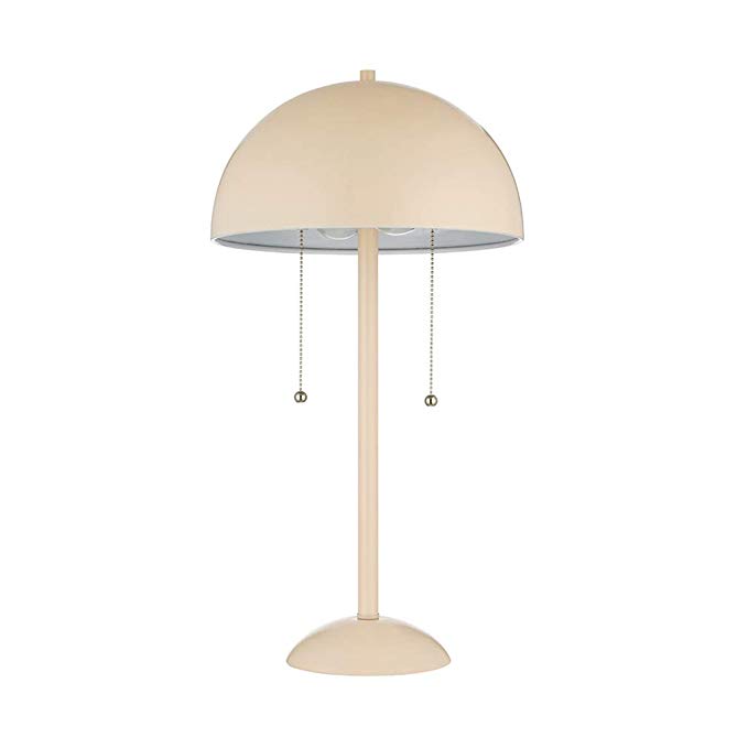 Rivet Dome-Shaped Table Lamp, Aster Modern, with Bulb, 21"H, Tan/Light Pink