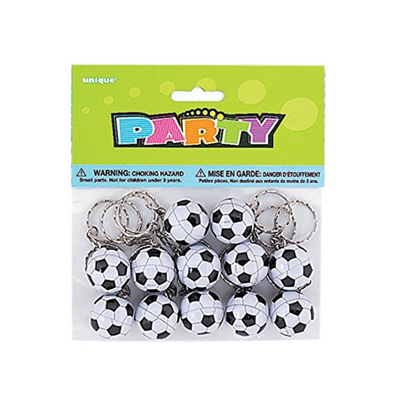 Soccer Ball Key Chain Party Favors, 12ct