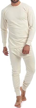 Men's 2 Pcs Thermal 100% Pure Cotton(240 GSM) Long Sleeve Top & John Set