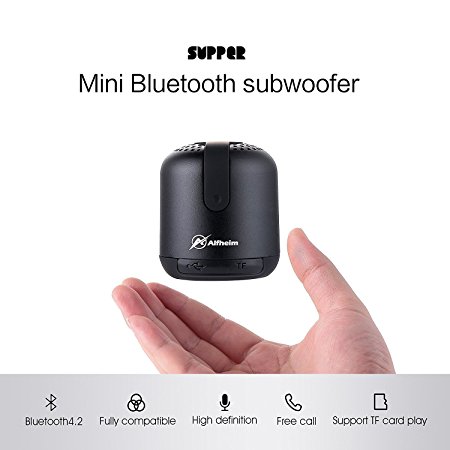 Mini Bluetooth Speakers, Alfheim Super mini Bluetooth V4.2 Speakers, Super-portable Wireless Speaker with TF-Card Reader, Enhanced Bass (Q10)