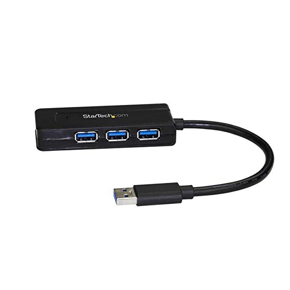 StarTech.com ST4300MINI 4 Port USB 3.0 Hub - Compact - Includes Power Adapter - Powered USB 3.0 Hub - USB Splitter - Multiple USB Port Extender