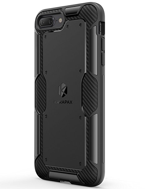 Anker KARAPAX Shield Case for iPhone 7 (5.5 Inch) With Carbon Texture and Good Grip - Black