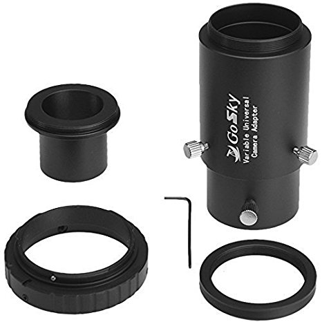 Gosky Deluxe Telescope Camera Adapter Kit for Canon EOS /Rebel DSLR - Prime Focus and Variable Projection Eyepiece Photography - Fits Standard 1.25" Telescopes - Accepts 1.25" Eyepieces
