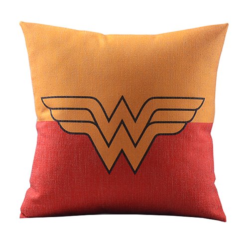 Create For-Life Cotton Linen Decorative Pillowcase Throw Pillow Cushion Cover Square 18" Creative Cartoon Wonder Woman