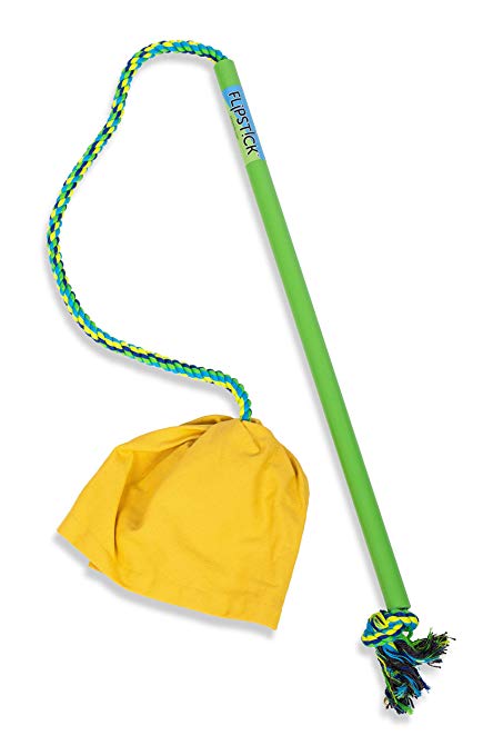 Pet Qwerks Flipstick Chase & Tug Interactive Dog Toy - Dog Teaser Wand, Dangling Tether Dog Toys, Avoids Boredom, Keeps Dogs Active, Also Great for Two Dogs to Play Together