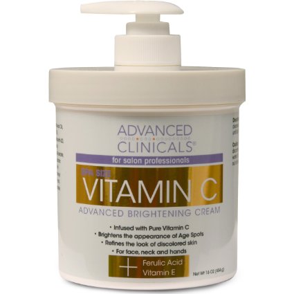 Advanced Clinicals Vitamin C 16oz Cream Advanced Brightening Cream. Anti-aging Large 16oz.