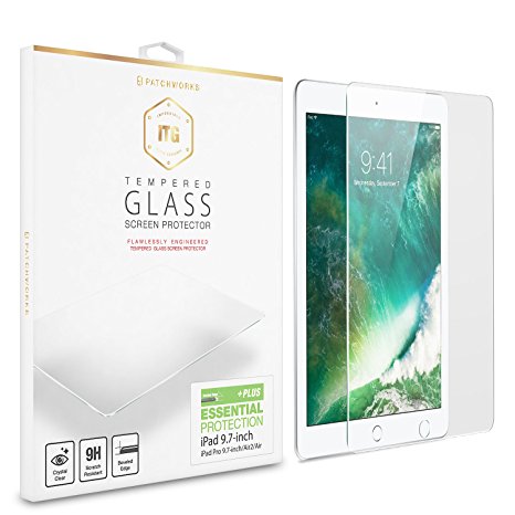 iPad 9.7 Screen Protector Patchworks ITG - "Made in Japan" Soda-lime Glass, Finished in Korea, Tempered Glass Screen Protector for iPad 9.7 inch 2017 / iPad Pro 9.7 / iPad Air2 / iPad Air