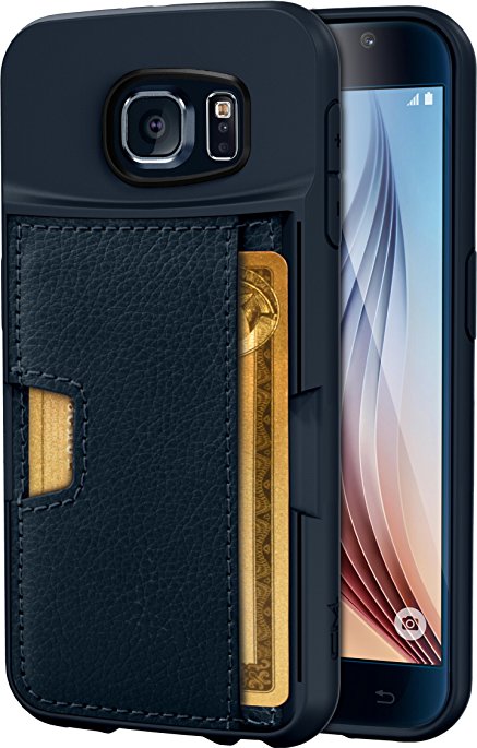 Silk Galaxy S6 Wallet Case - Q Card Case for Samsung Galaxy S6 - Ultra Slim CM4 ProtectiveKickstand Credit Card Carrying Case (Midnight Blue)