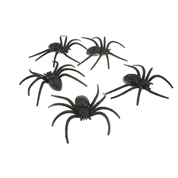 Fake Plastic Spiders Realistic for Prank Pack of 12 by GOCROWN