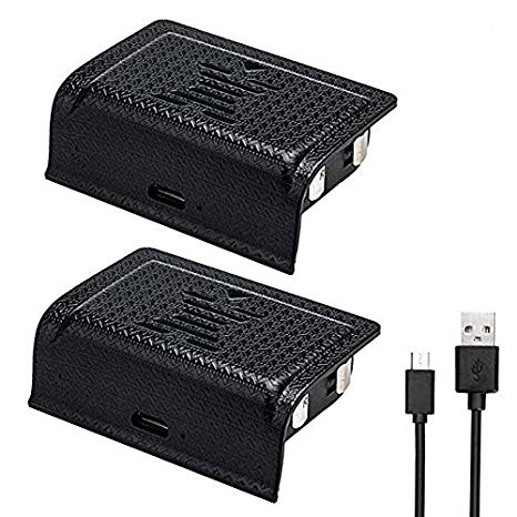 Rii Xbox one Battery Pack 1200mAh (2-Pack) Rechargeable Lithium for Xbox One S/Xbox One X/Xbox One Elite Wireless Controller with 3.3 Feet Micro USB Charging Cable and LED Indicator