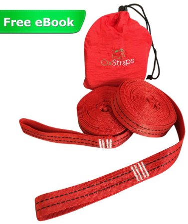 Hammock Tree Straps for Portable Camping Hammocks - Offers Non-Stretch Suspension, Designed for an Adjustable & Easy Setup, Includes a Pair of Durable Straps   30 adjustment loops   Carrying Pouch