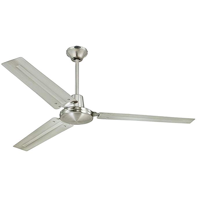 Westinghouse 7861400 Industrial 56-Inch Three-Blade Indoor Ceiling Fan, Brushed Nickel with Brushed Nickel Steel Blades (Antique Brushed Nickel)