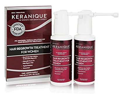 Keranique Hair Regrowth Treatment for Women Spray- Pack of 2