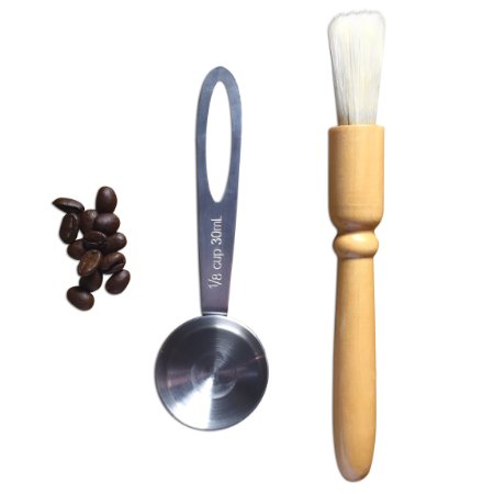 BEST Coffee Grinder Brush and Scoop by Coffee Gator. Premium Quality