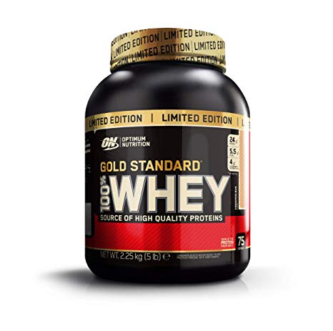 Optimum Nutrition Gold Standard Whey Protein Powder with Glutamine and Amino Acids Protein Shake, Cinnamon Bun, 2.25 kg