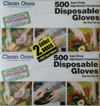 1 X 1000 Disposable Gloves (500 ct. x 2 boxes) - FDA Approved