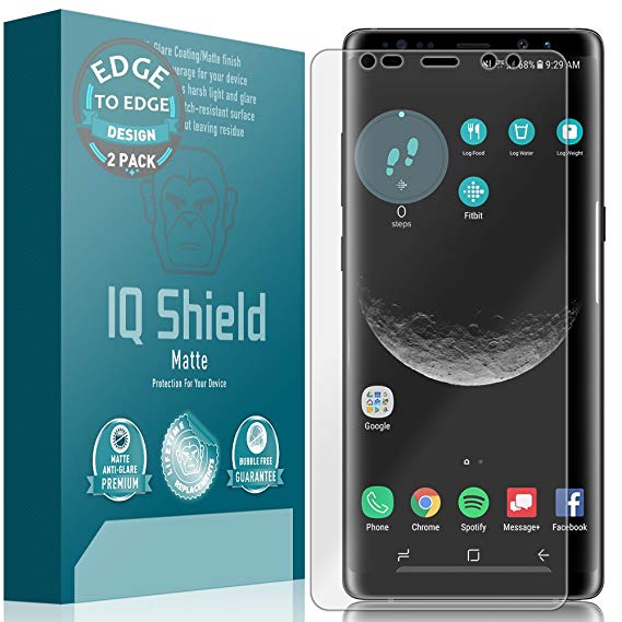 Galaxy Note 8 Screen Protector (2-Pack), IQ Shield Matte Full Coverage Anti-Glare Screen Protector for Galaxy Note 8 (Maximum Coverage, Edge to Edge) Bubble-Free Film